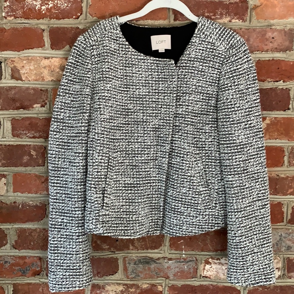 Ann Taylor Loft Tweed cropped Jacket